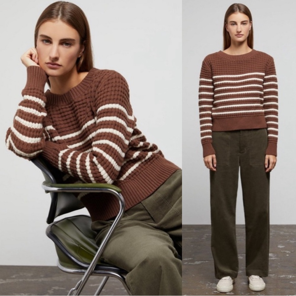 Onia Macro Waffle Boat Neck Sweater